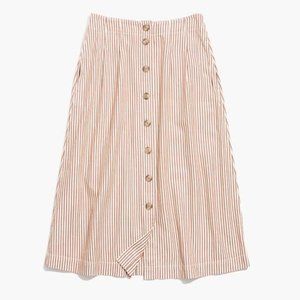 Madewell Patio Button-Front Midi Skirt